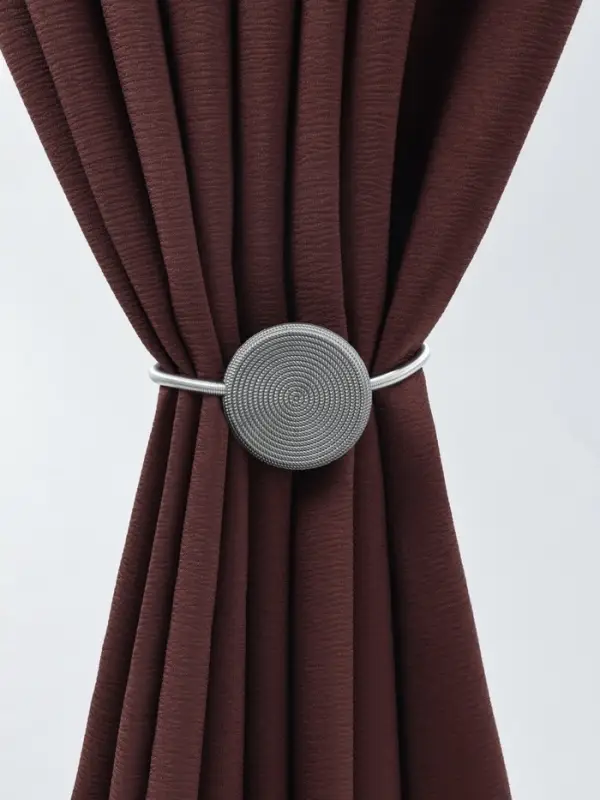 Подхват для штор &laquo;Вязаный круг&raquo;, на пружине, d=6/3.5 см, 23.5 см, тёмно-серый