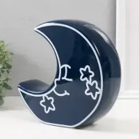 Копилка для денег &laquo;Месяц со звёздами&raquo;, керамика, синий, 20&times;5.5&times;19.8 см
