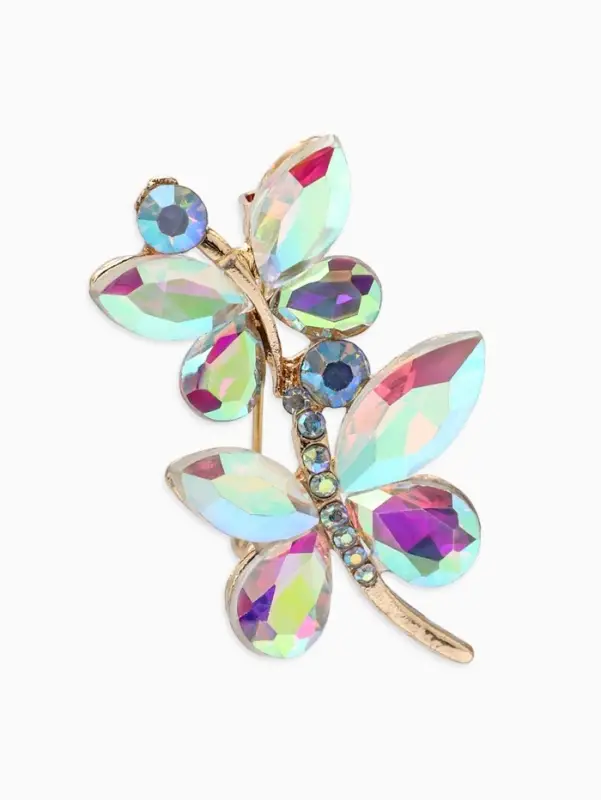 Брошь &laquo;Бабочки&raquo;, парочка, радужная в золоте