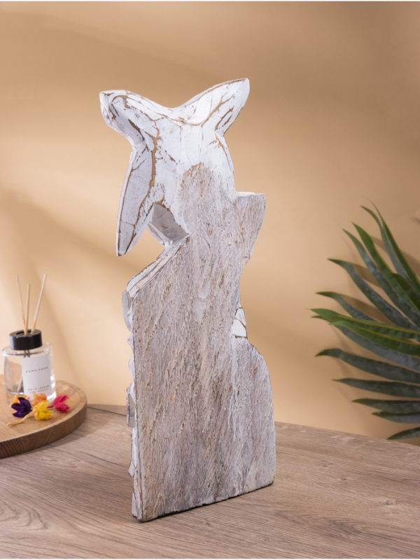 Скульптура "Морские черепахи" дерево Албезия, 15х8х40 см, цв. синий