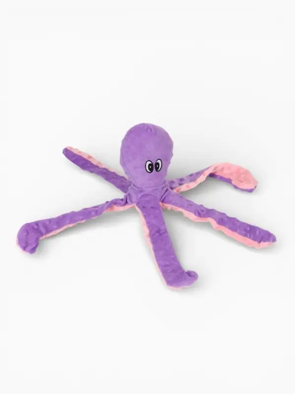 Мягкая игрушка для собак &laquo;Осьминог&raquo;, 45 см, с пищалкой, шуршащая, фиолетовая