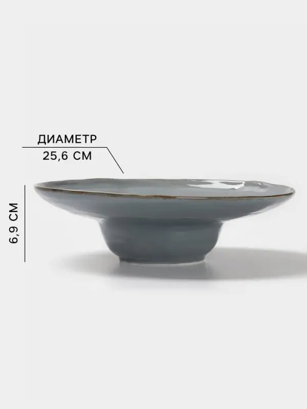 Тарелка для пасты Magistro Alpine Frost, 350 мл, 25.6&times;6.9 см, фарфор, голубовато-серый