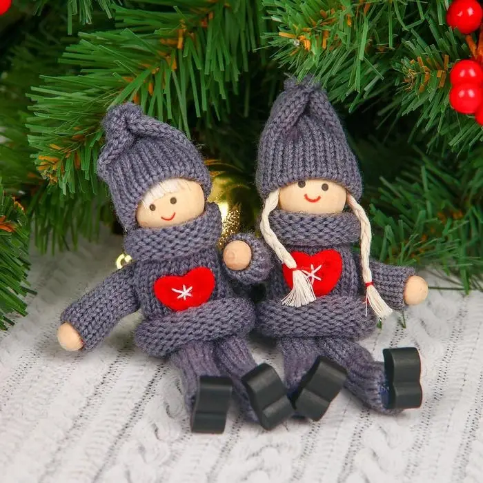 Елочная игрушка &laquo;Куколка в костюме&raquo;, серая, МИКС