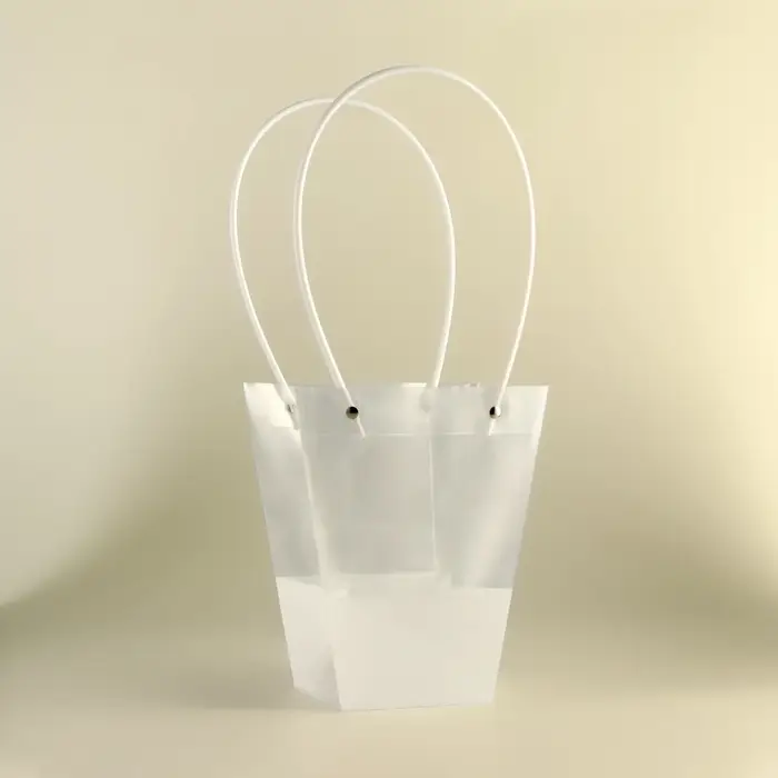 Сумка для цветов прозрачная, влагостойкая, белая, 20&times;17&times;10 см