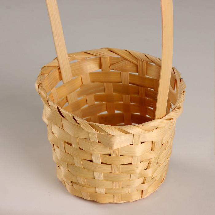 Корзина плетеная, D13х9хH30см, натуральный, бамбук