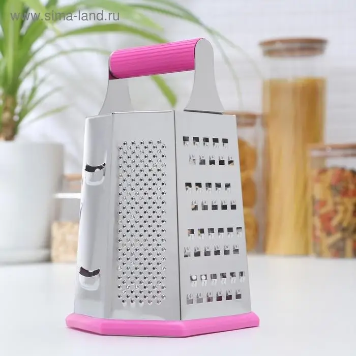 Тёрка шестигранная «Палитра», 11×12×19 см, прорезиненная ручка, цвет МИКС Тёрка шестигранная «Палитра», 11×12×19 см, прорезиненная ручка, цвет МИКС