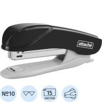 Степлер Attache Pulse (№10) до 15 листов, антистеплер, пластик, черный