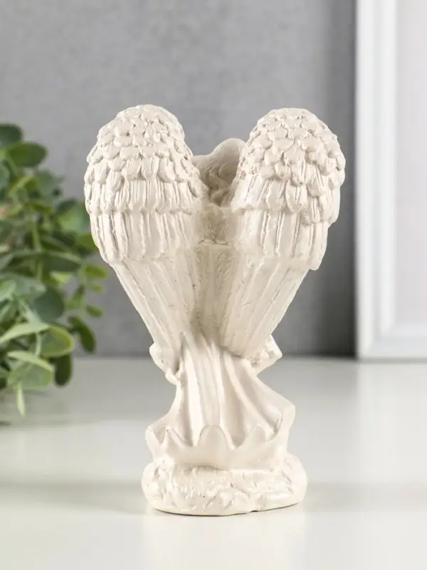 Фигура гипс "Ангел с крыльями" 15х7 см, перламутр
