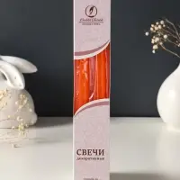 Набор свечей античных, 2.3&times;24.5 см, 5 ч, 55 г, 2 шт., оранжевый