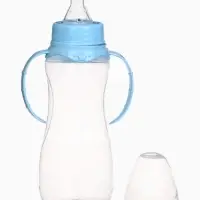 Бутылочка для кормления M&B, классическое горло, с ручками, от 3 мес., 250 мл., голубой МИКС