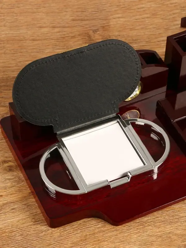 Набор настольный 4 в 1 с визитницей, красное дерево