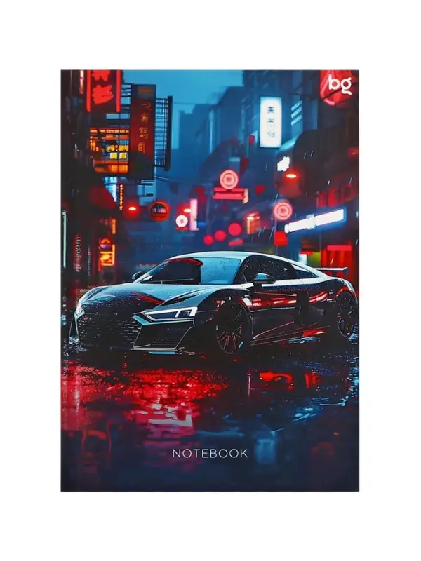 Блокнот А6, 64 листа в клетку Sportcar, твёрдая обложка, матовая ламинация, выборочный лак
