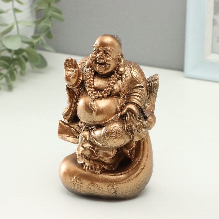 Фигура Фигура "Хотэй на мешке" 16см, бронзовый