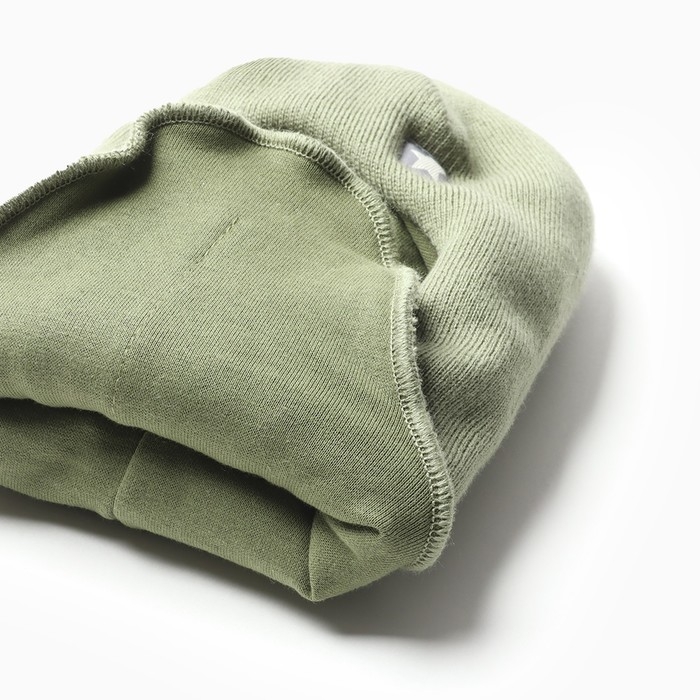 Шапка-шлем для мальчика, цвет хаки, размер 46-50