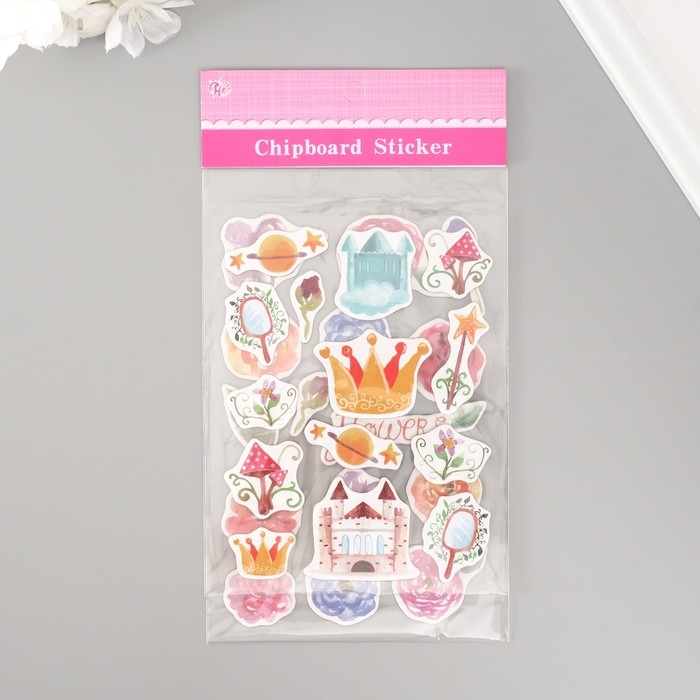 Наклейки для творчества Наклейки для творчества "Цветочное королевство" набор 2 листа 22х12,5 см