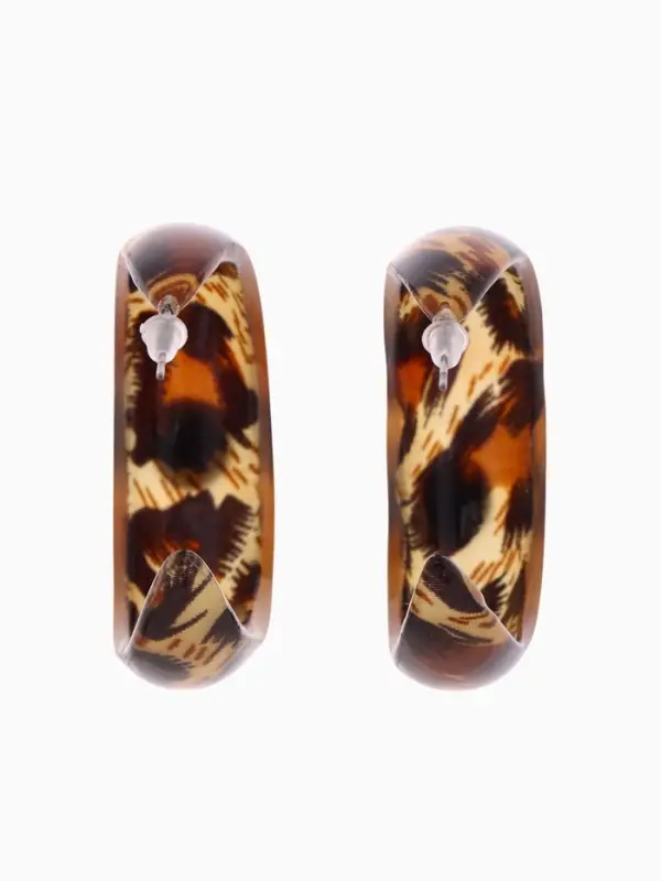 Серьги кольца QF &laquo;Леопард&raquo;, d=4.5