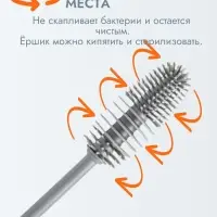 Ёршик для бутылочек и сосок Крошка Я силиконовый, 32.5 см, серый