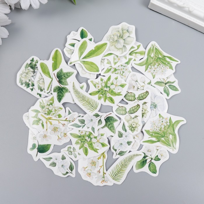 Наклейки для творчества "Гардения" набор 46 шт 4,4х4,4х1,1 см