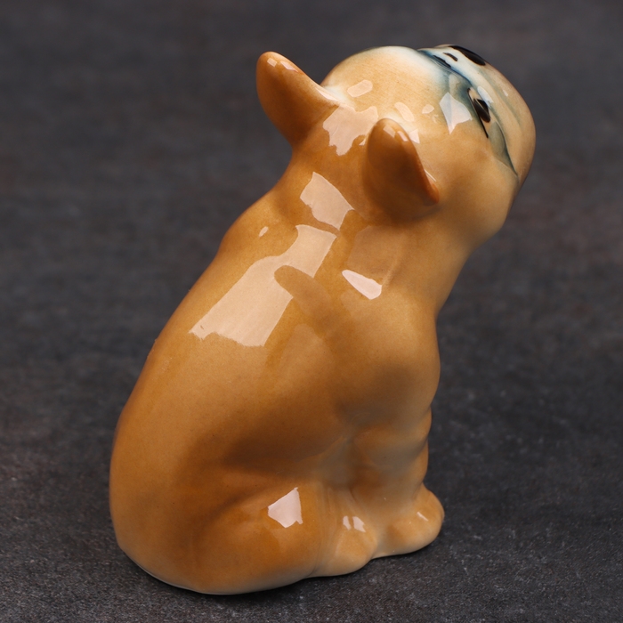 Статуэтка фарфоровая  Статуэтка фарфоровая "Французский Бульдог оранжевый", 8 см, авторская роспись
