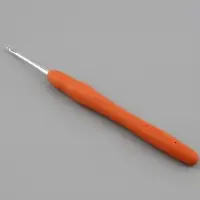 Крючок для вязания, с силиконовой ручкой, d=2.5 мм, 14 см, оранжевый