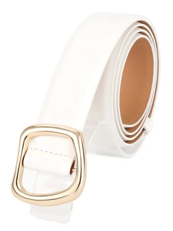 Ремень женский, затяжка, без винта, 4&times;110 см, пряжка золотистая, белый