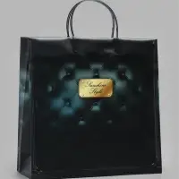 Пакет &laquo;Чёрный люкс с золотом&raquo;, мягкий пластик, 30&times;30&times;10 см, 150 мкм