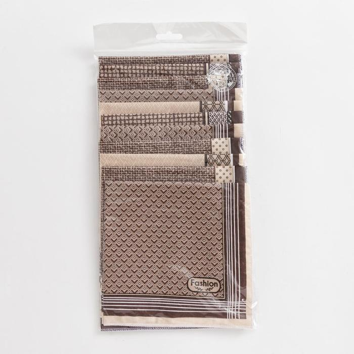 Платки носовые мужские Этель  Платки носовые мужские Этель "Серджио" 30*30 см,(набор 12 шт,) цв.коричневый, рис. МИКС