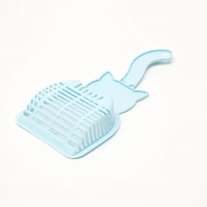 Совок для туалета &laquo;Довольный кот&raquo;, 28&times;12.5 см, пластик, голубой