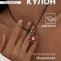 Кулон &laquo;Капля&raquo;, ракушка, чёрно-красный
