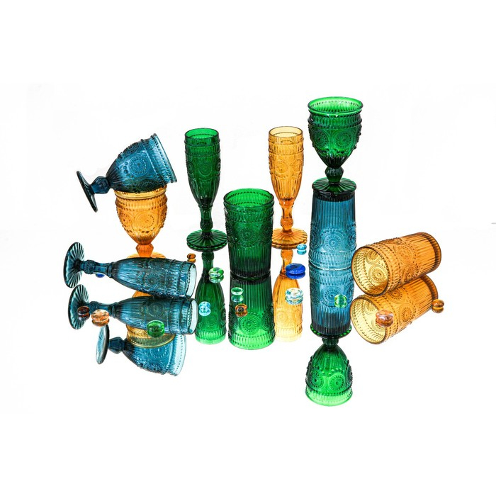 Набор стаканов стеклянных Magistro «Ларго», 350 мл, 6 шт, цвет синий Набор стаканов стеклянных Magistro «Ларго», 350 мл, 6 шт, цвет синий