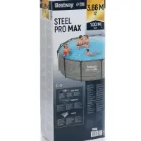 Бассейн каркасный Steel Pro, 366&times;100 см, круглый, цвет графит, 561PG Bestway