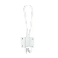Крючок мебельный ТУНДРА TKD009, двухрожковый, белый, 5 шт