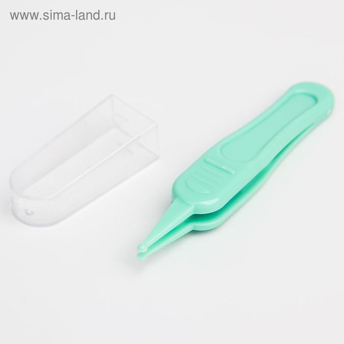 Пинцет для чистки носа, детский, с колпачком, цвет зеленый Пинцет для чистки носа, детский, с колпачком, цвет зеленый