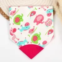 Нагрудник-бандана/слюнявчик для кормления Крошка Я, непромокаемый, с прорезывателем, на кнопке, розовый, МИКС