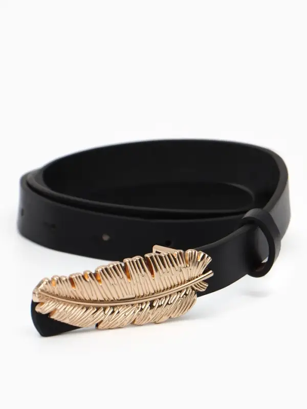 Ремень женский &laquo;Перо&raquo;, гвоздик, 2&times;110 см, без винта, чёрный