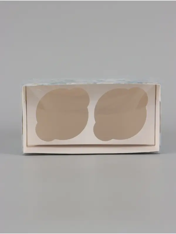 Коробка для капкейка, кондитерская упаковка, 2 ячейки &laquo;Ромашки&raquo;, 16&times;8&times;10 см