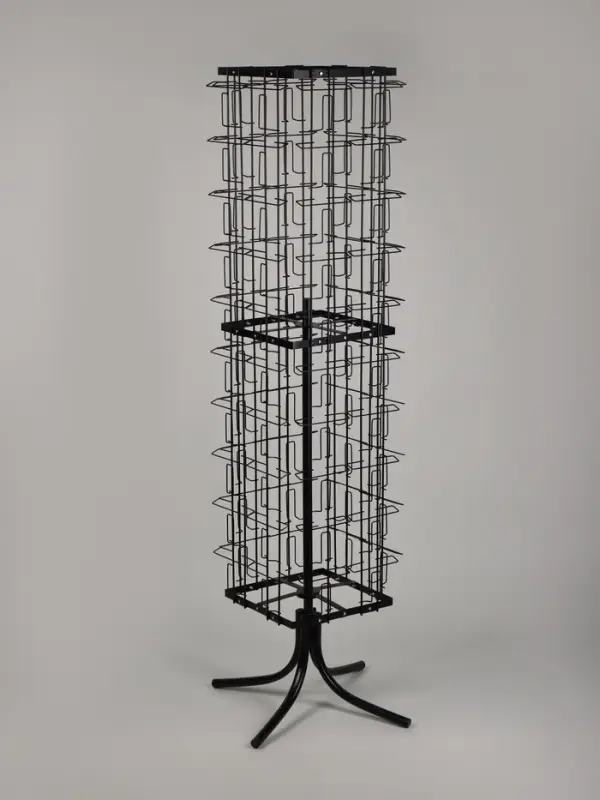 Стойка для открыток вращающаяся, напольная, металл, 80 карманов A5, 45×45×180 см, чёрная Стойка для открыток вращающаяся, напольная, металл, 80 карманов A5, 45×45×180 см, чёрная