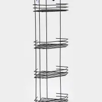 Полка для ванной угловая 4-х ярусная, 20.5×20.5×72 см, чёрная