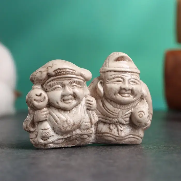 Фигурка &laquo;Дайкоку и Эбису&raquo;, слоновая кость, 6&times;3&times;4 см