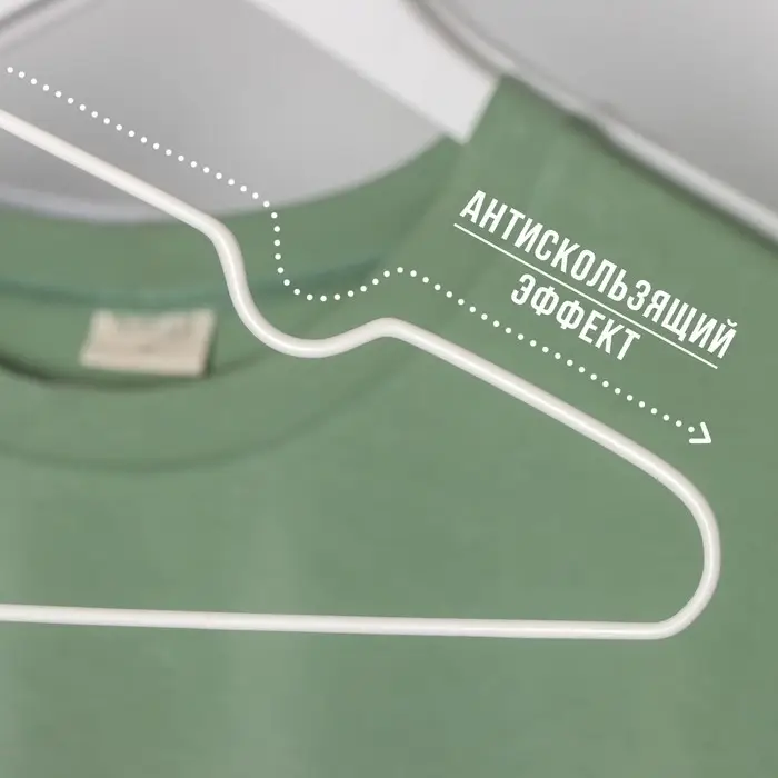 Плечики - вешалка для одежды, 41×20×0,3 см, белые Плечики - вешалка для одежды, 41×20×0,3 см, белые