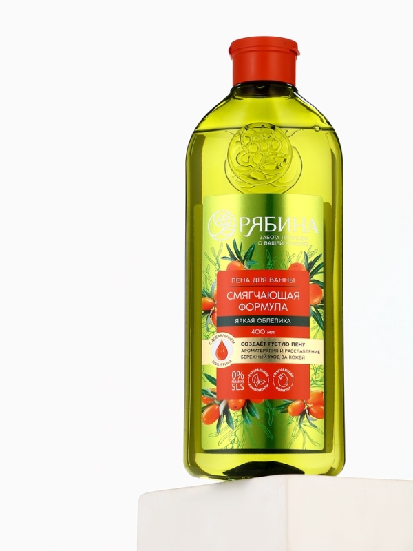 Пена для ванны, смягчающая формула, аромат облепихи, 400 мл, Рябина Пена для ванны, смягчающая формула, аромат облепихи, 400 мл, Рябина