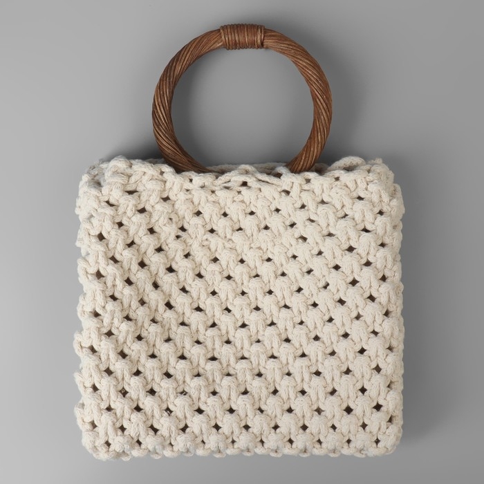 Ручки для сумки деревянные, плетёные, d = 10,2 / 12,5 см, 2 шт, цвет коричневый Ручки для сумки деревянные, плетёные, d = 10,2 / 12,5 см, 2 шт, цвет коричневый