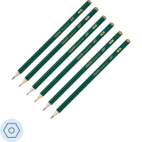 Набор чернографитных карандашей Art,2xHB,H,B,2H,2B,6шт/уп