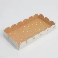 Коробка для печенья, кондитерская упаковка с пластиковой крышкой, «Звёздочки», 10.5 х 21 х 3 см