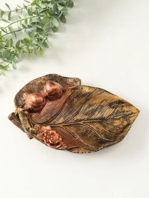 Подставка для мелочей &laquo;Птички&raquo;, гипс под бронзу, 10&times;25&times;20 см