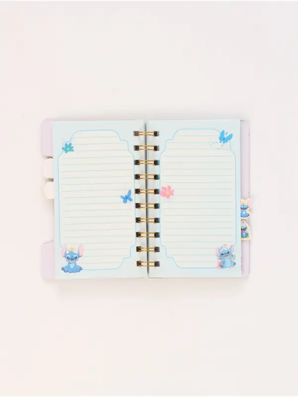 Блокнот с разделителями А6 “Стич и птичка”, 65л