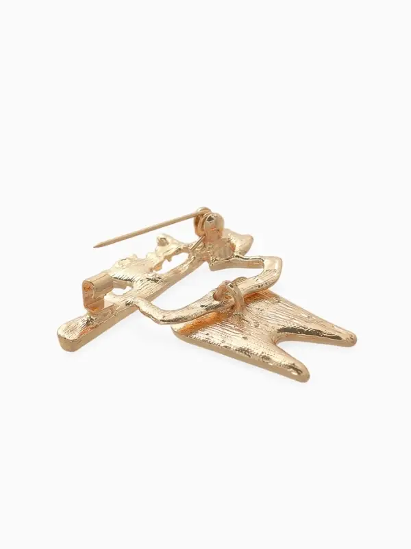 Брошь &laquo;Зуб&raquo;, со щёткой, красно-белая в золоте