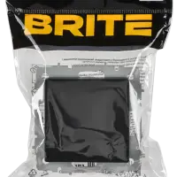 BRITE Выключатель 1-клавишный 10А безвинтовое крепление ВС11-1-0-БрЧ черный IEK