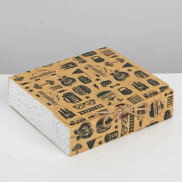 Коробка подарочная складная, упаковка, «Мужская», 20 х 18 х 5 см Коробка подарочная складная, упаковка, «Мужская», 20 х 18 х 5 см