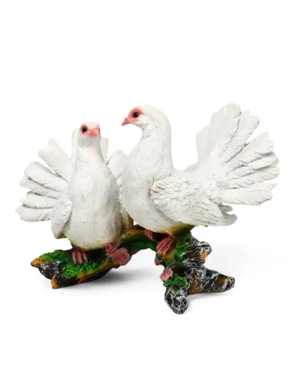 Садовая фигура из полистоуна &laquo;Голуби на коряге&raquo;, 37&times;18&times;37 см